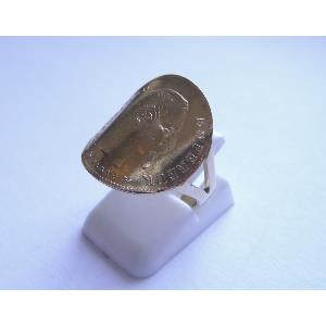 Bague pièce or 18 KT demi jonc avec 10 Francs or Napoléon tête nue